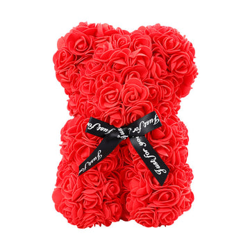 Small Red Rose Bear 25cm | Anniversary or Birthday Gift Idea for Her