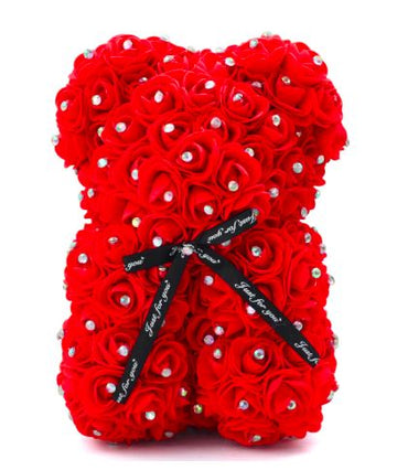 Red Teddy Bear with Bow and Diamond